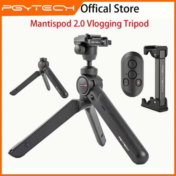 PGYTECH-MANTISPOD Mini Câmera Vlogging Tripé, Bluetooth 2.0, 6 Modos, Viagem Pequena, DSLR Flexível, Suporte de Bolso com Controle Remoto