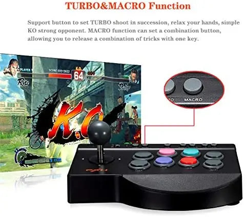 PXN 0082 USB Wired Game Joystick, Arcade Console Rocker, controlador de luta, joystick de jogos para PS3, PS4, Switch, PC, Android TV, XBOX