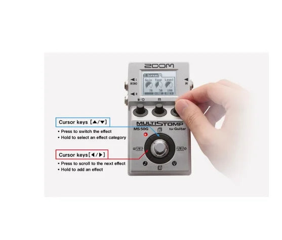 Pedal de efeito de guitarra multi para baixo, Stompbox integrado, Zoom MS-50G, MS-60B, MS-70CDR, Reverb Chorus Delay, MS50G
