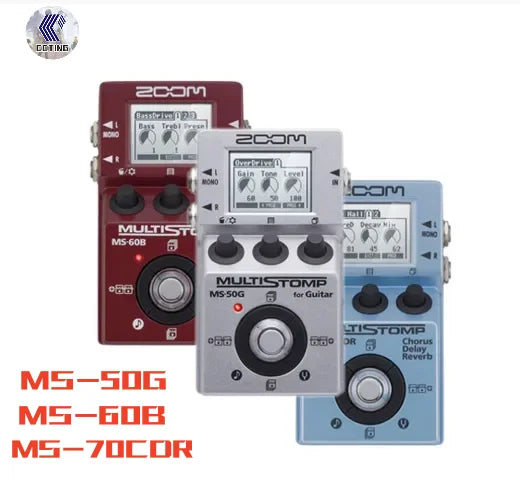 Pedal de efeito de guitarra multi para baixo, Stompbox integrado, Zoom MS-50G, MS-60B, MS-70CDR, Reverb Chorus Delay, MS50G