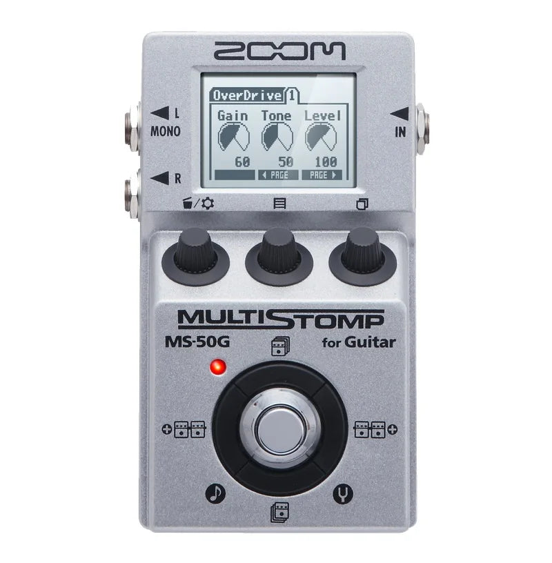 Pedal de efeito de guitarra multi para baixo, Stompbox integrado, Zoom MS-50G, MS-60B, MS-70CDR, Reverb Chorus Delay, MS50G