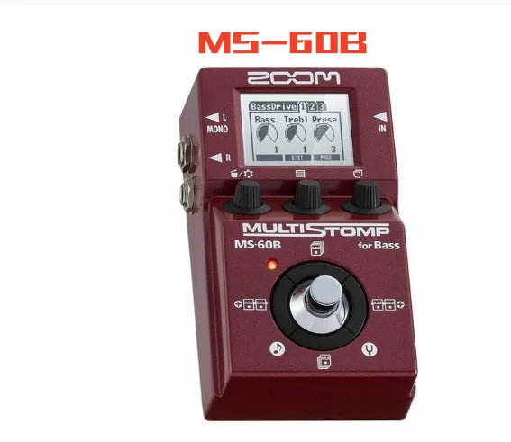 Pedal de efeito de guitarra multi para baixo, Stompbox integrado, Zoom MS-50G, MS-60B, MS-70CDR, Reverb Chorus Delay, MS50G