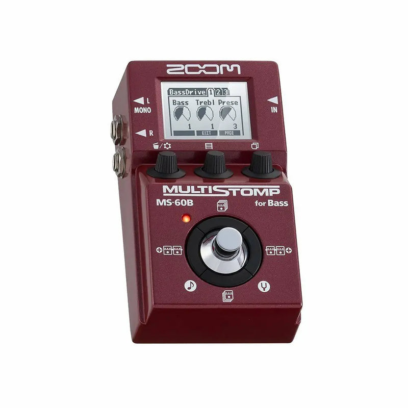 Pedal de efeito de guitarra multi para baixo, Stompbox integrado, Zoom MS-50G, MS-60B, MS-70CDR, Reverb Chorus Delay, MS50G