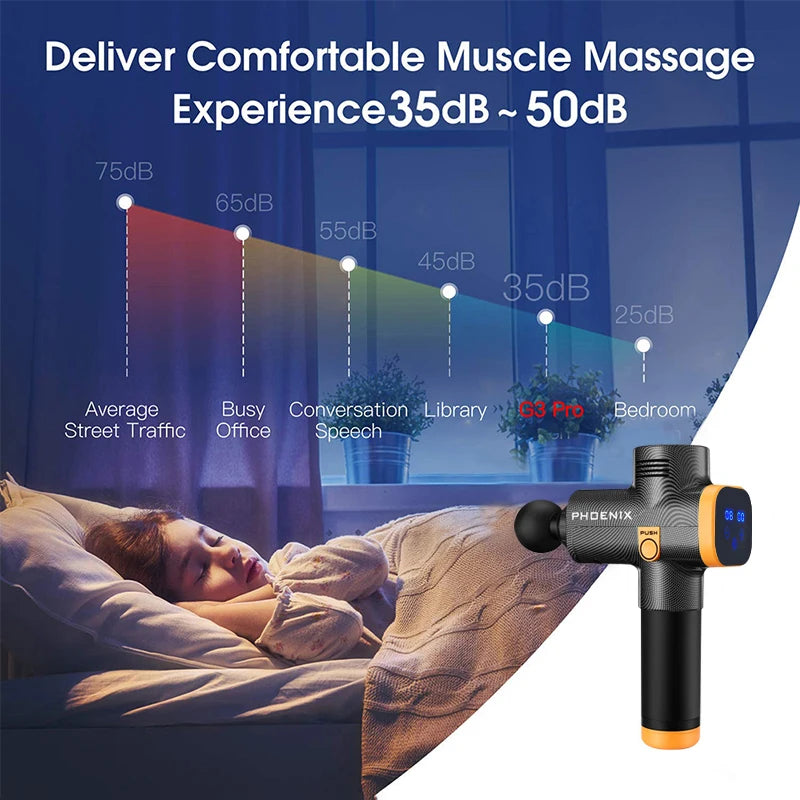 Phoenix-A2 Massage Gun, Relaxamento Muscular, Massageador De Tecido Profundo, Terapia Dinâmica Vibrador, Shaping, Alívio Da Dor, Costas, Massageador Pé
