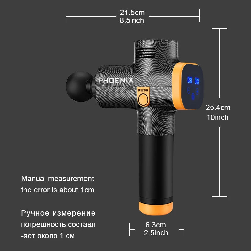 Phoenix-A2 Massage Gun, Relaxamento Muscular, Massageador De Tecido Profundo, Terapia Dinâmica Vibrador, Shaping, Alívio Da Dor, Costas, Massageador Pé