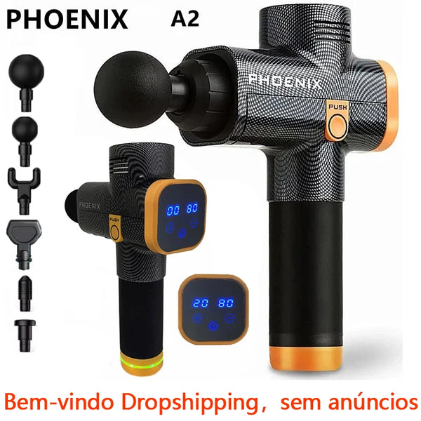 Phoenix-A2 Massage Gun, Relaxamento Muscular, Massageador De Tecido Profundo, Terapia Dinâmica Vibrador, Shaping, Alívio Da Dor, Costas, Massageador Pé