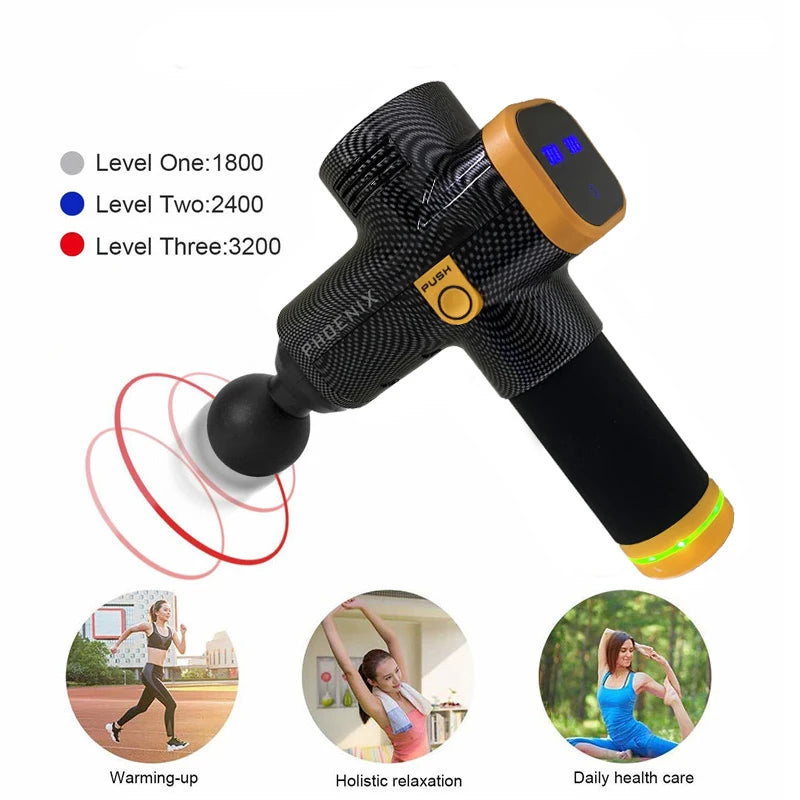 Phoenix-A2 Massage Gun, Relaxamento Muscular, Massageador De Tecido Profundo, Terapia Dinâmica Vibrador, Shaping, Alívio Da Dor, Costas, Massageador Pé
