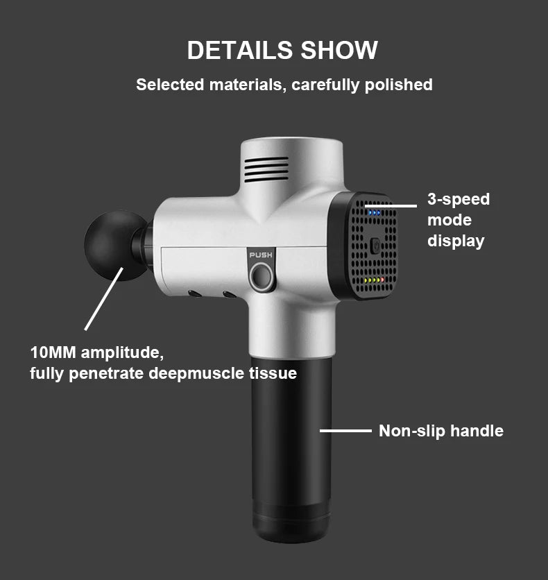 Phoenix-A2 Massage Gun, Relaxamento Muscular, Massageador De Tecido Profundo, Terapia Dinâmica Vibrador, Shaping, Alívio Da Dor, Costas, Massageador Pé
