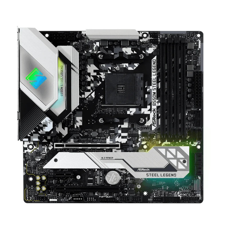Placa-Mãe AsRock B550M Steel Legend, AMD AM4, mATX, DDR4, HDMI - 90-MXBCU0-A0UAYZ