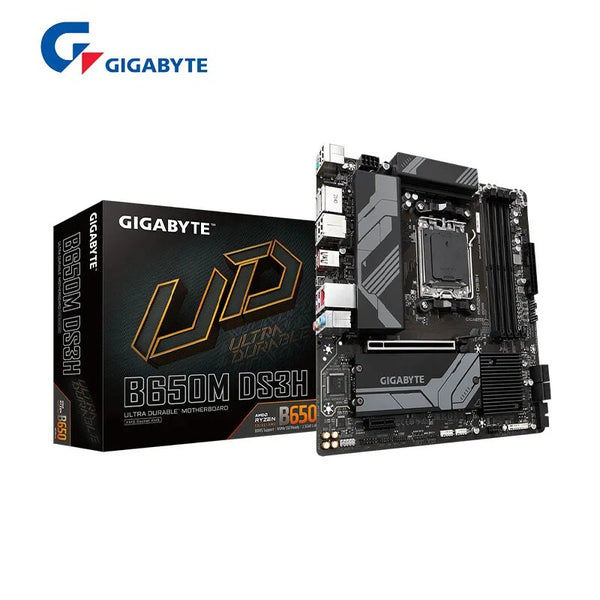Placa-mãe Gigabyte-B650M DS3H, AM5, LGA 1718, AMD, B650, Micro ATX, DDR5, PCIe 4.0 M.2, PCIe 4.0, 2.5 GHz LAN, 3 anos de garantia