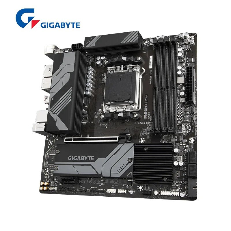 Placa-mãe Gigabyte-B650M DS3H, AM5, LGA 1718, AMD, B650, Micro ATX, DDR5, PCIe 4.0 M.2, PCIe 4.0, 2.5 GHz LAN, 3 anos de garantia