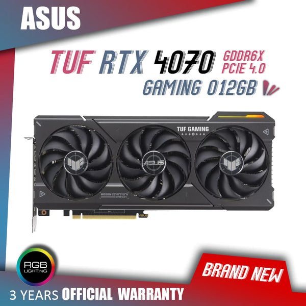 Placas de Vídeo ASUS TUF RTX 4070 OC 12G GAMING ASUS NVIDIA RTX 4070 Series GDDR6X Memória 12GB Placa Gráfica GPU 192bit PCIE4.0