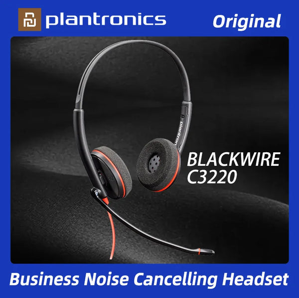 Poly Plantronics-C3220 Auscultadores com cancelamento de ruído, USB, alta definição, com fio estéreo, HD Chamada, Binaural Headset
