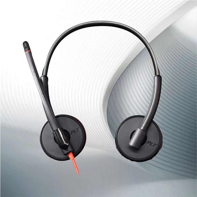 Poly Plantronics-C3220 Auscultadores com cancelamento de ruído, USB, alta definição, com fio estéreo, HD Chamada, Binaural Headset