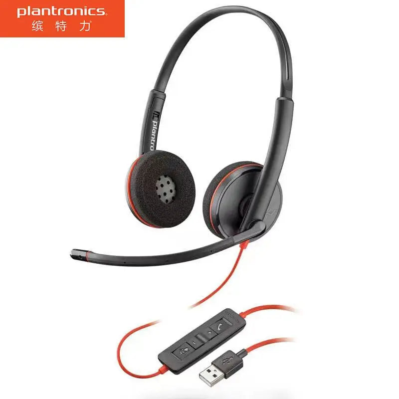 Poly Plantronics-C3220 Auscultadores com cancelamento de ruído, USB, alta definição, com fio estéreo, HD Chamada, Binaural Headset