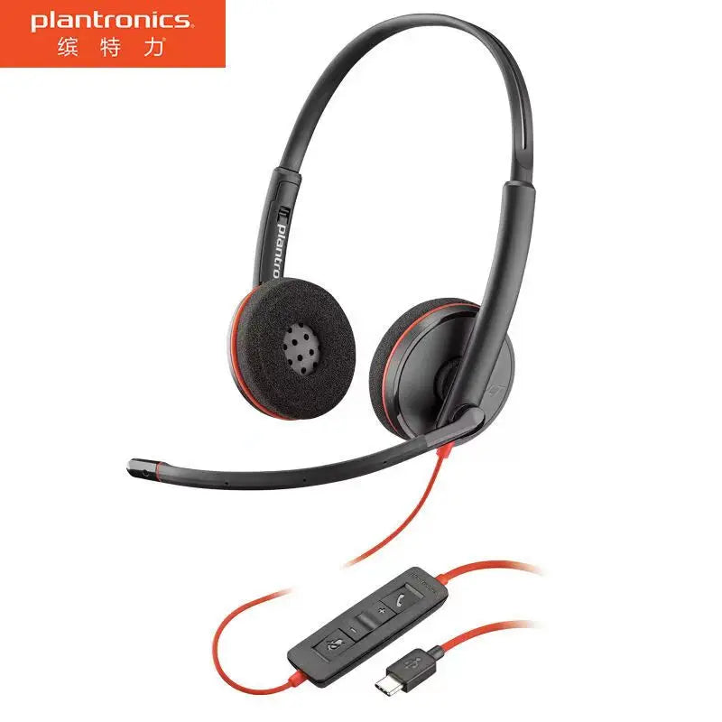 Poly Plantronics-C3220 Auscultadores com cancelamento de ruído, USB, alta definição, com fio estéreo, HD Chamada, Binaural Headset