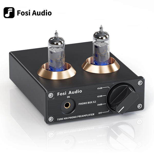 Pré-amplificador de áudio fono fosi para pré-amplificador de fonógrafo de mesa giratória mini caixa de amplificador de tubo de vácuo de áudio hifi estéreo x2 para diy