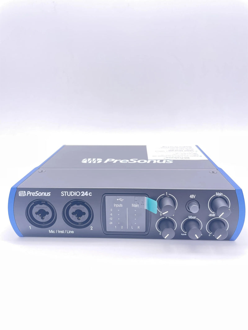 Presonus-Studio 24C USB-C, USB-C™Interface de áudio de ultra alta definição, placa de som com 2 pré-amplificadores mirrorless, estúdios de gravação caseiros