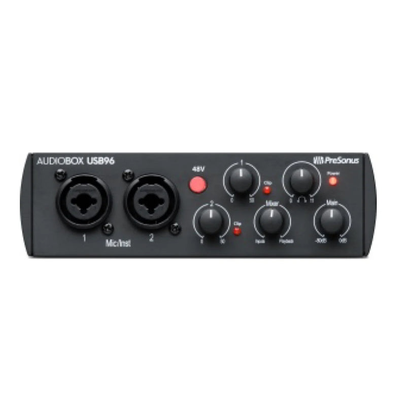 Presonus audiobox usb 96 pequena interface de áudio/midi para cantor/compositores, podcasters e guitarra ou guitarra-baixo colaborações