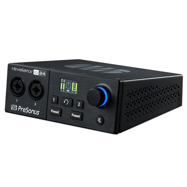 Presonus revelador io24 interface de áudio usb placa de som controlador de gravação ao vivo para fluxo, podcast e gravação