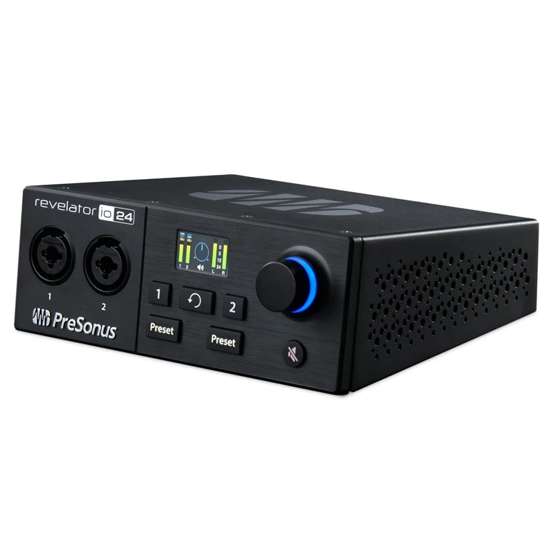 Presonus revelador io24 interface de áudio usb placa de som controlador de gravação ao vivo para fluxo, podcast e gravação