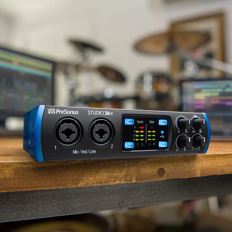 Presonus studio 26c portátil USB-C™Interface de áudio compatível para gravação e mistura de ultra-alta definição