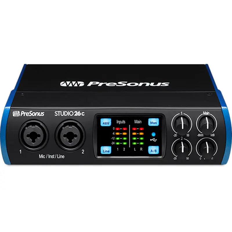 Presonus studio 26c portátil USB-C™Interface de áudio compatível para gravação e mistura de ultra-alta definição