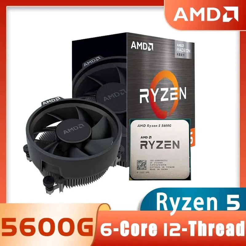 Processador AMD Ryzen 5 5600G R5 5600G 3.9GHz com seis núcleos e doze thread 65W CPU L3 = 16M 100-000000252 Soquete AM4 Novo E Tem Ventilador