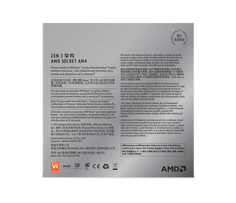 Processador AMD Ryzen 5 CPU para desktop gamer, R5 5500GT, Caixa, 3,6 GHz, 6 núcleos, 12 thread, Soquete 65W, AM4, Novo