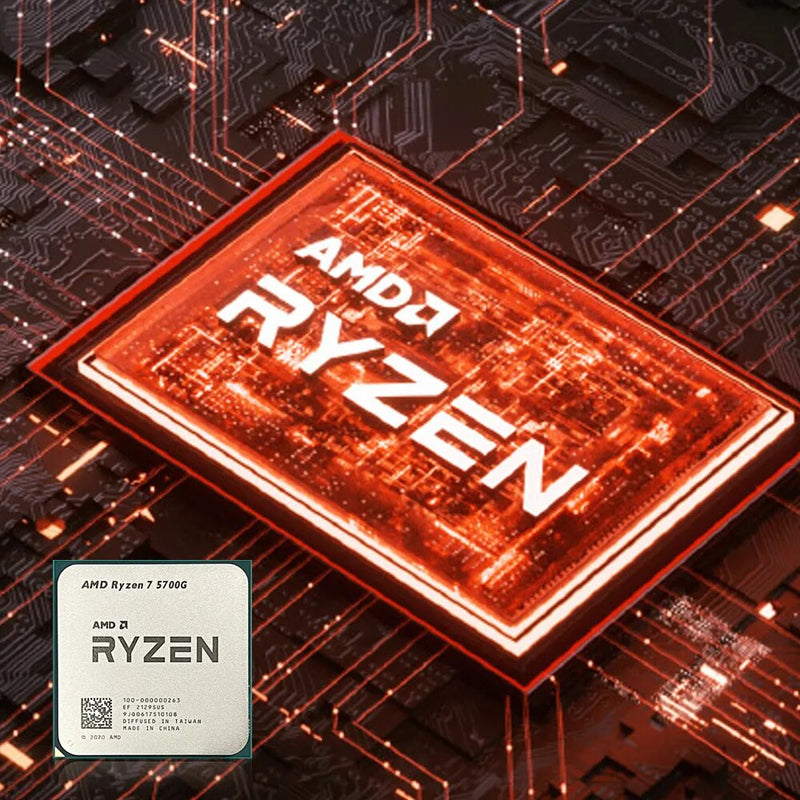 Processador AMD Ryzen 7 Desktop com Ventoinha Cooler, R7 5700G, 8 núcleos, 16 thread, chips gráficos integrados, processador de CPU, novíssimo