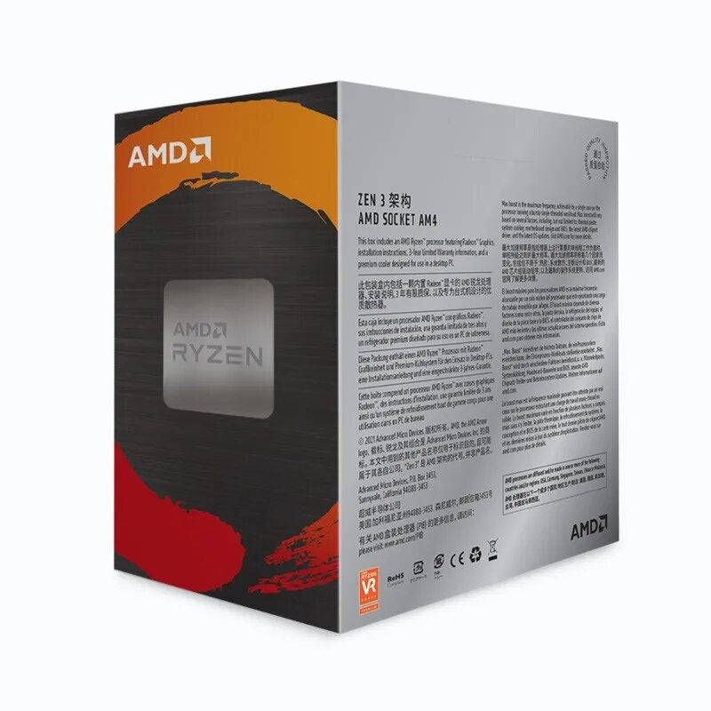 Processador AMD Ryzen 7 Desktop com Ventoinha Cooler, R7 5700G, 8 núcleos, 16 thread, chips gráficos integrados, processador de CPU, novíssimo