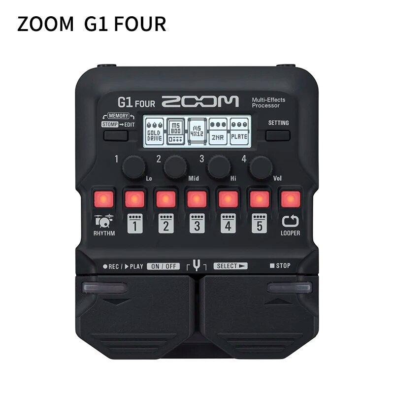 Processador Multi Effect de Guitarra Elétrica, ZOOM G1X Four G1, Efetores de Guitarra, Acessório de Áudio Instrumentos Musicais G1 FOUR