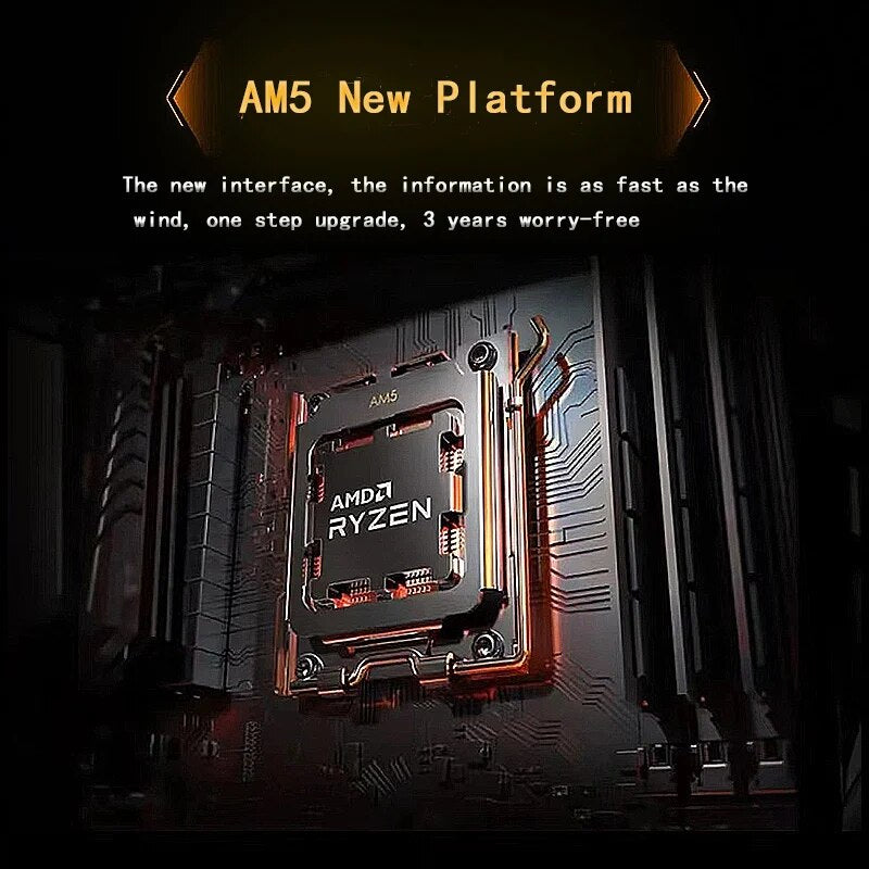 Processador do Amd-Ryzen 5 7600x, r5 7600x, 4.7 ghz, 6-core, 12-thread, cpu, soquete am5, novo, 100-000000593, 5nm, l3 = 32m, 100 000000593
