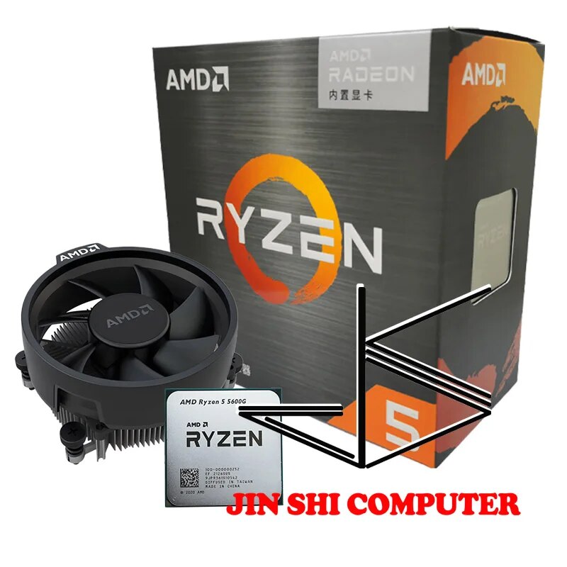 Processador para CPU AMD Ryzen 5, R5 5600G, 3,9 GHz, Núcleo 6, 12 Thread, 65W, L3 = 16M, Soquete 100-000000252, AM4, Ventilador Novo e Have