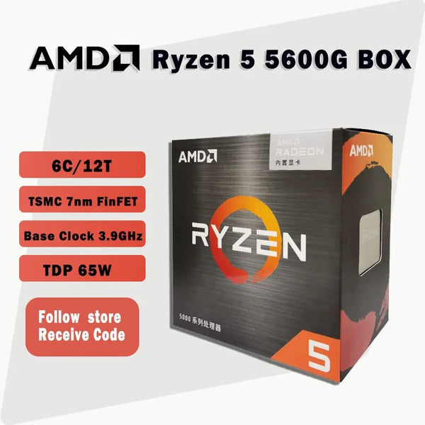 Processador para CPU AMD Ryzen 5, R5 5600G, 3,9 GHz, Núcleo 6, 12 Thread, 65W, L3 = 16M, Soquete 100-000000252, AM4, Ventilador Novo e Have