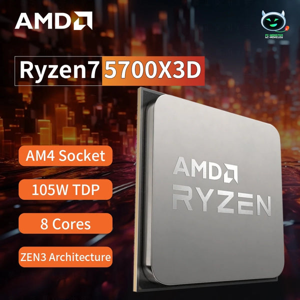 Processador para jogos AMD-Ryzen 7 5700X3D, 8 núcleos, 16 thread, 4,1 GHz, 7NM, soquete de jogo de 100MB, AM4, Novíssimo, 2024