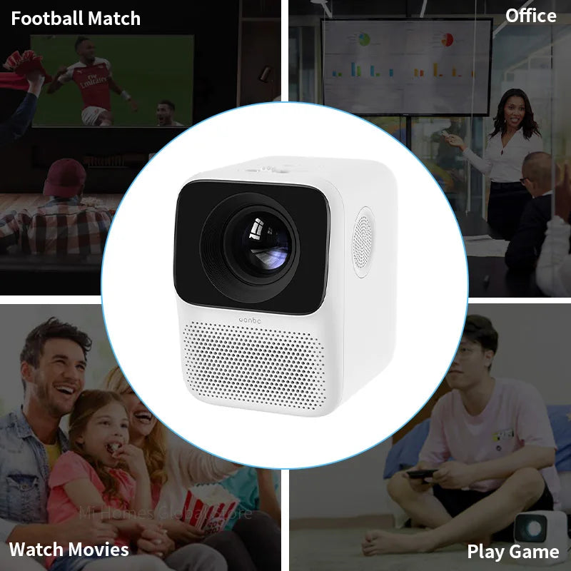 Projetor LED Wanbo T2 MAX Mini, Portátil, Wi-Fi, Full HD, 4K, 1080P, 5000 Lumens, 1920x1080P, Correção Keystone para Casa