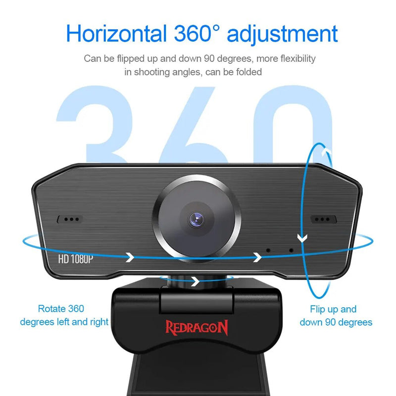 REDRAGON GW800 HITMAN USB HD Webcam Built-In Microfone Inteligente 1920X1080P 30fps Camera Web Cam para laptops de Desktop Jogo PC