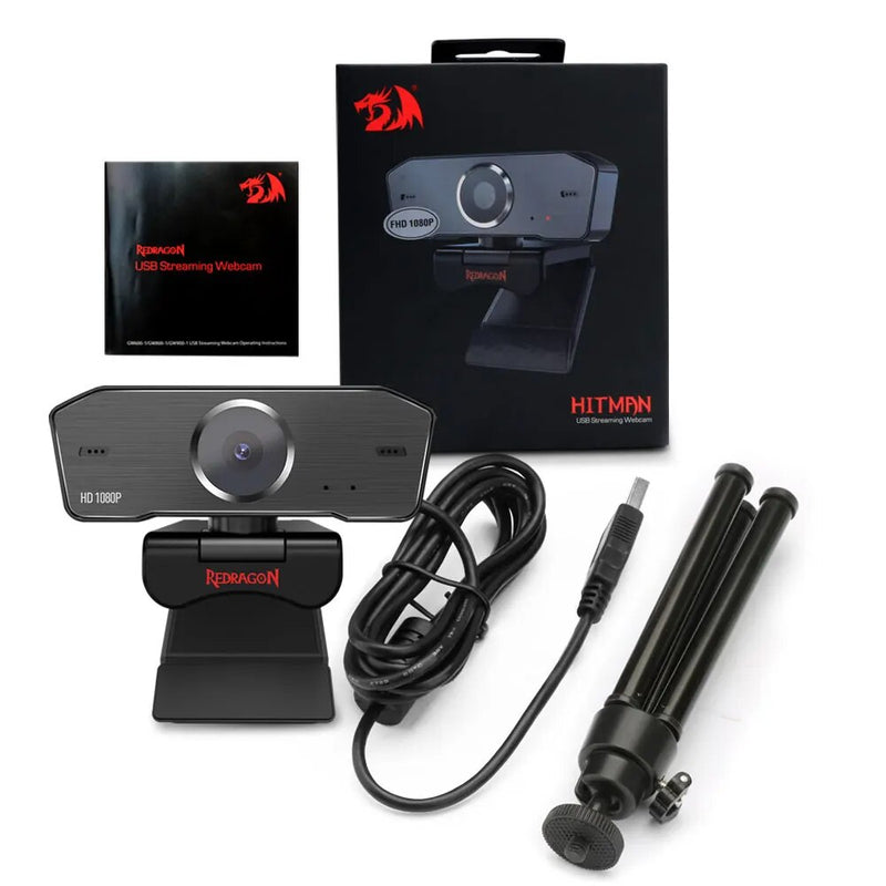 REDRAGON GW800 HITMAN USB HD Webcam Built-In Microfone Inteligente 1920X1080P 30fps Camera Web Cam para laptops de Desktop Jogo PC
