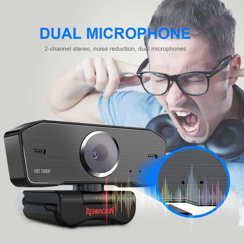REDRAGON GW800 HITMAN USB HD Webcam Built-In Microfone Inteligente 1920X1080P 30fps Camera Web Cam para laptops de Desktop Jogo PC