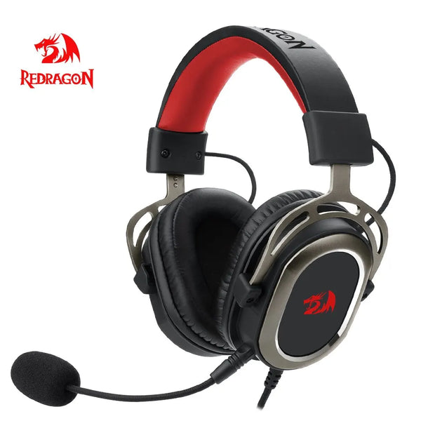 REDRAGON-H710 Pro Helios Gaming Headphone, Microfone Cancelamento De Ruído, 7.1 Surround USB, Headset De Computador, Controlador EQ, Fones De Ouvido