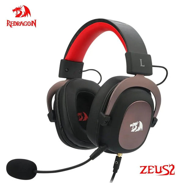 REDRAGON ZEUS 2 H510 Gaming USB Fone De Ouvido com cancelamento de Ruído, 7.1 Surround de Computação headset Fones De Ouvido Microfone para PS5/4 Xbox Um