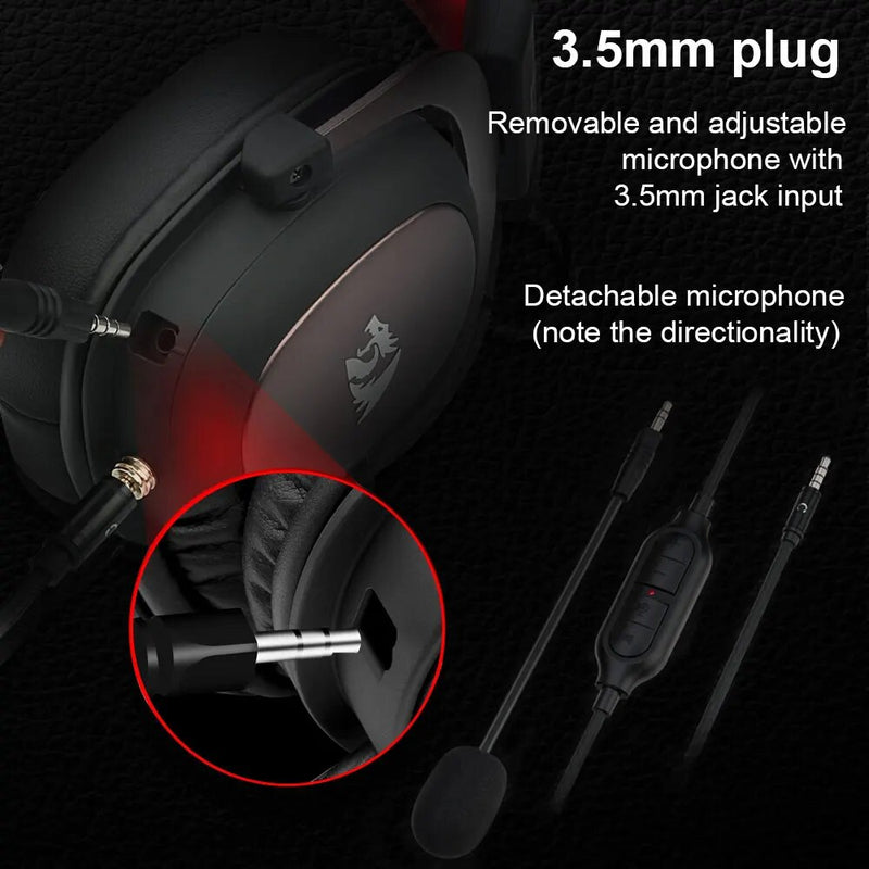 REDRAGON ZEUS 2 H510 Gaming USB Fone De Ouvido com cancelamento de Ruído, 7.1 Surround de Computação headset Fones De Ouvido Microfone para PS5/4 Xbox Um