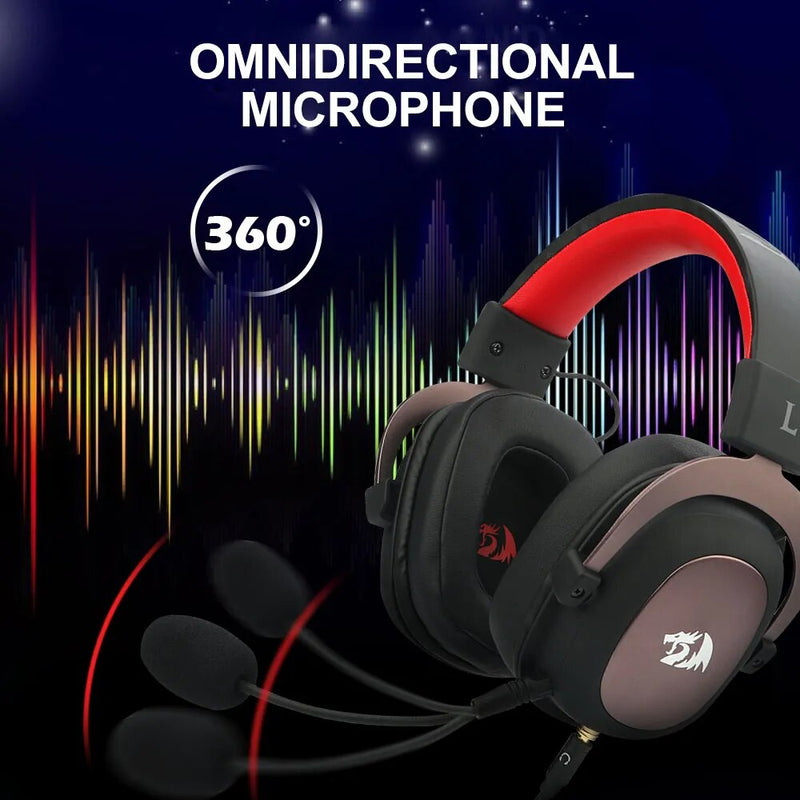 REDRAGON ZEUS 2 H510 Gaming USB Fone De Ouvido com cancelamento de Ruído, 7.1 Surround de Computação headset Fones De Ouvido Microfone para PS5/4 Xbox Um