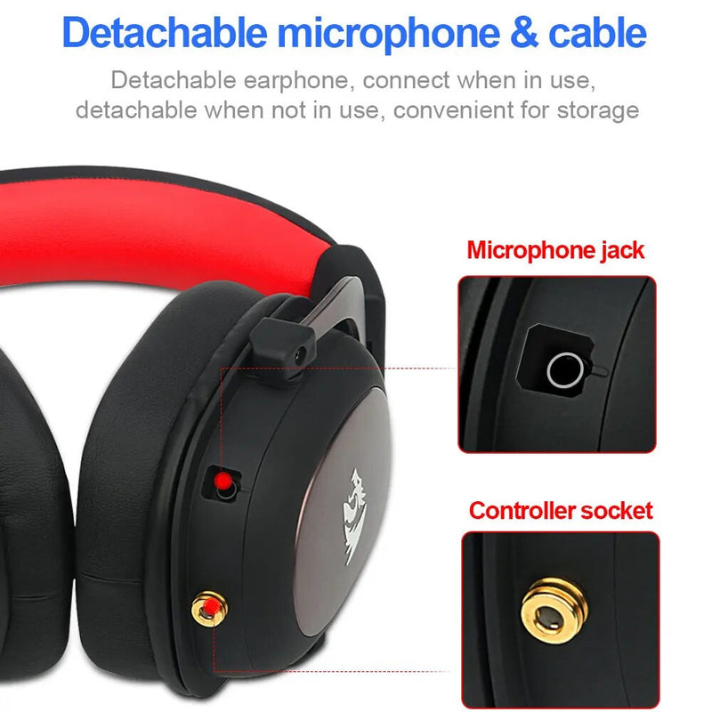 REDRAGON ZEUS 2 H510 Gaming USB Fone De Ouvido com cancelamento de Ruído, 7.1 Surround de Computação headset Fones De Ouvido Microfone para PS5/4 Xbox Um