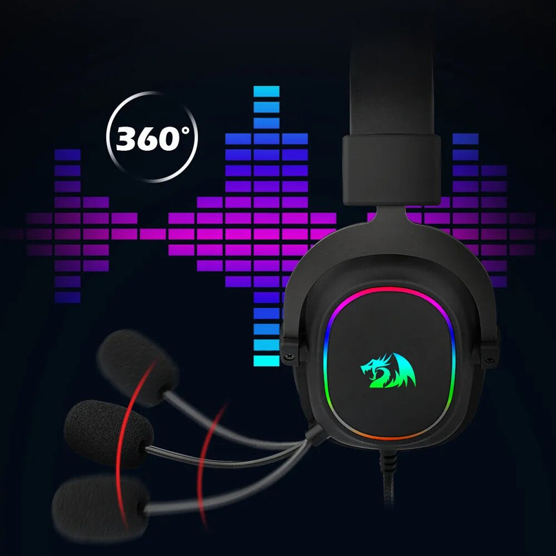 REDRAGON ZEUS X H510 RGB Gaming USB Fone De Ouvido com cancelamento de Ruído, 7.1 Surround de Computação headset Fones De Ouvido Microfone para PC PS4