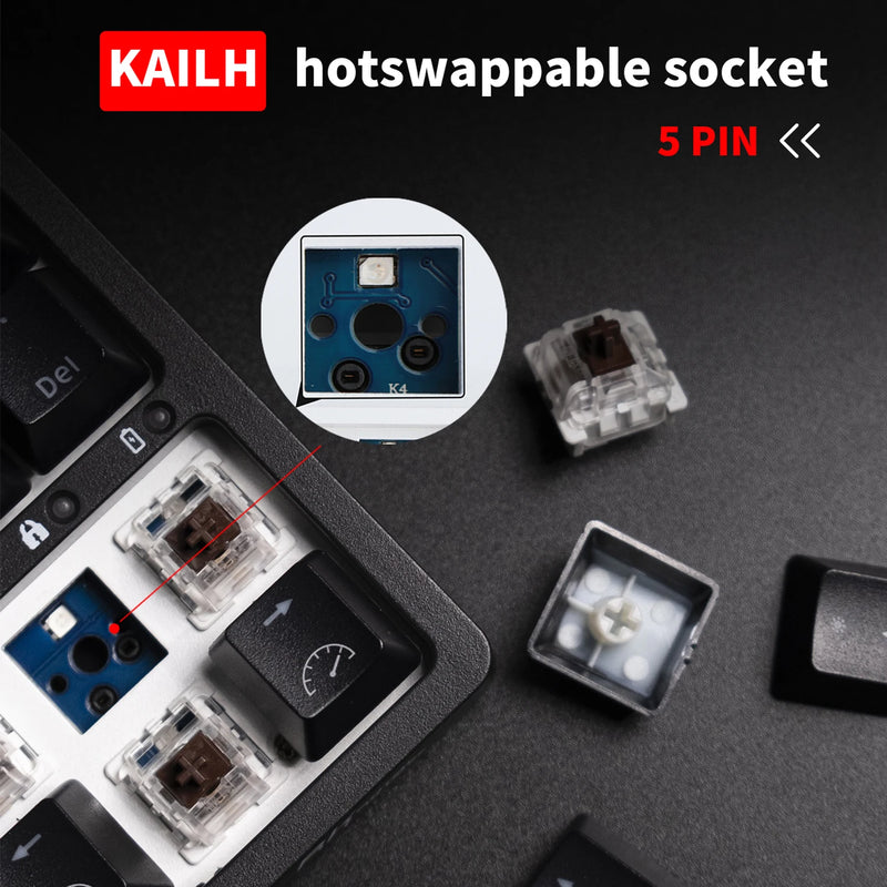 RK ROYAL KLUDGE RK61 Tri-mode BT5.0/ 2.4G/ USB Teclado mecânico português do Brasil 60% 61 teclas RGB Teclado para jogos sem fio Bluetooth hot-swap