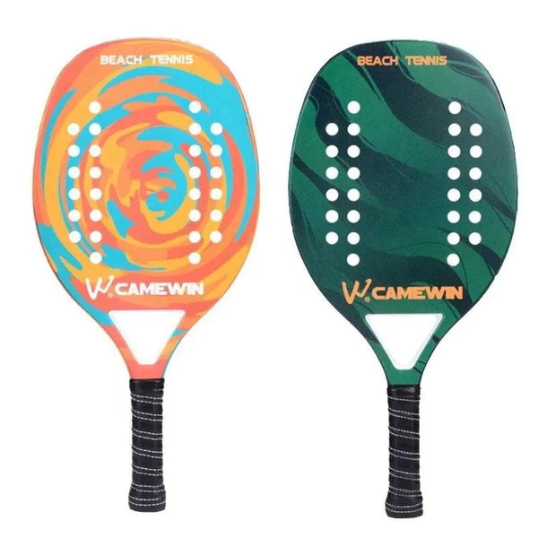 Raquete de tênis de praia Camewin Paddle, Raquete leve com bolsa protetora, 50% de fibra de carbono EVA Core