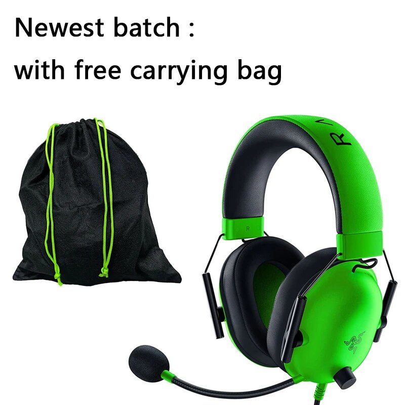 Razer-BlackShark V2 X Gaming Headset, 7.1 Surround Sound para PC, PS4, PS5, Switch, Xbox, Mobile, 3.5mm Audio Jack