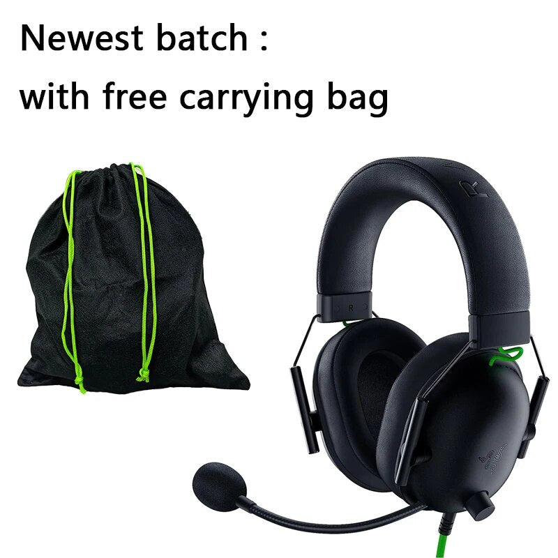 Razer-BlackShark V2 X Gaming Headset, 7.1 Surround Sound para PC, PS4, PS5, Switch, Xbox, Mobile, 3.5mm Audio Jack
